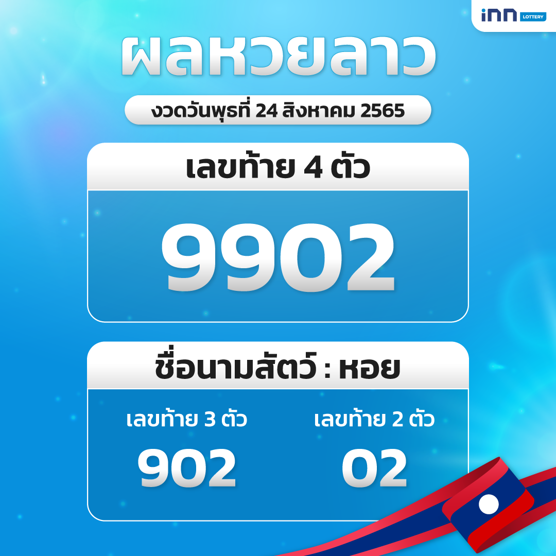 หวยลาวงวด 24 สิงหาคม 2565