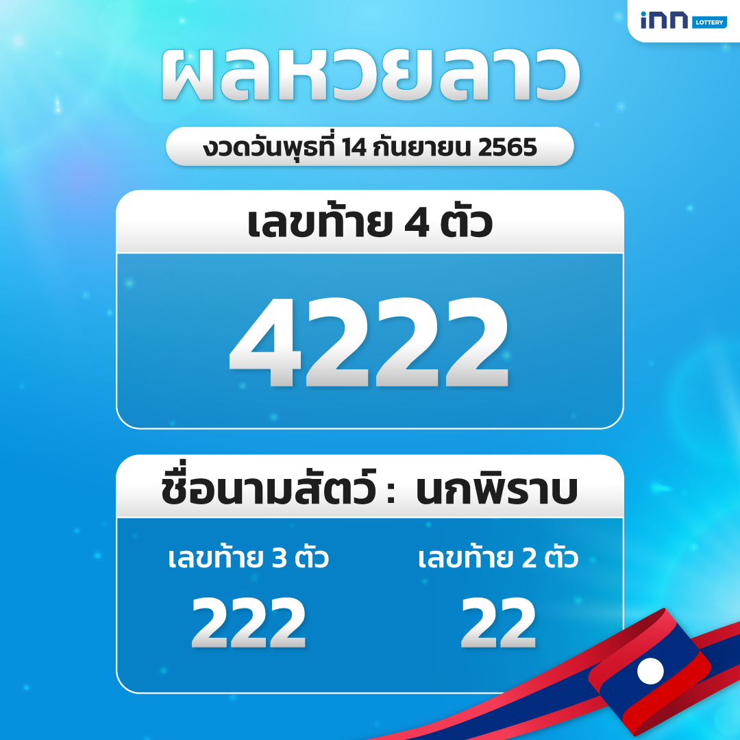 หวยลาวงวด 14 กันยายน 2565