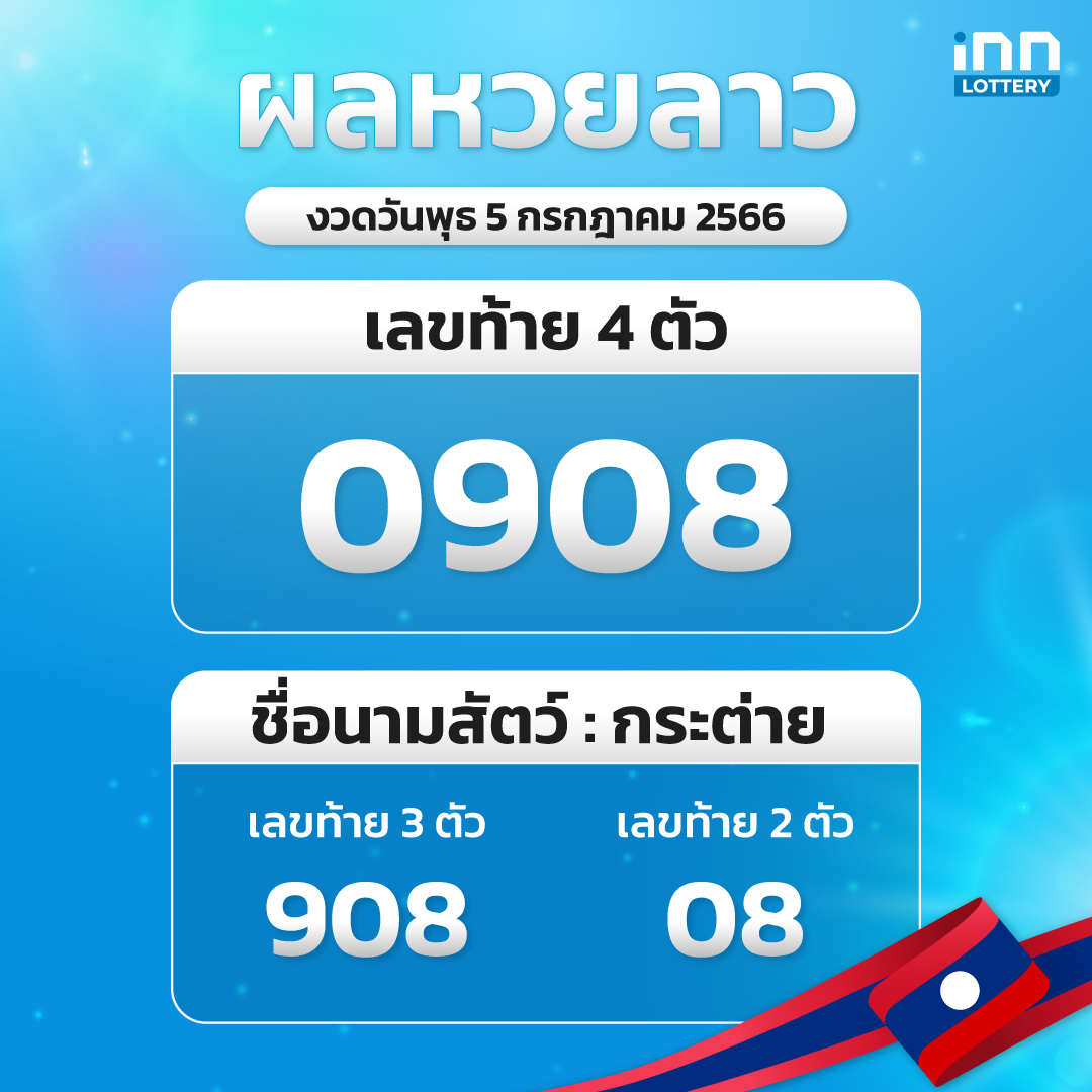 ผลหวยลาวล่าสุด หวยลาวงวด 5 กรกฎาคม 2566