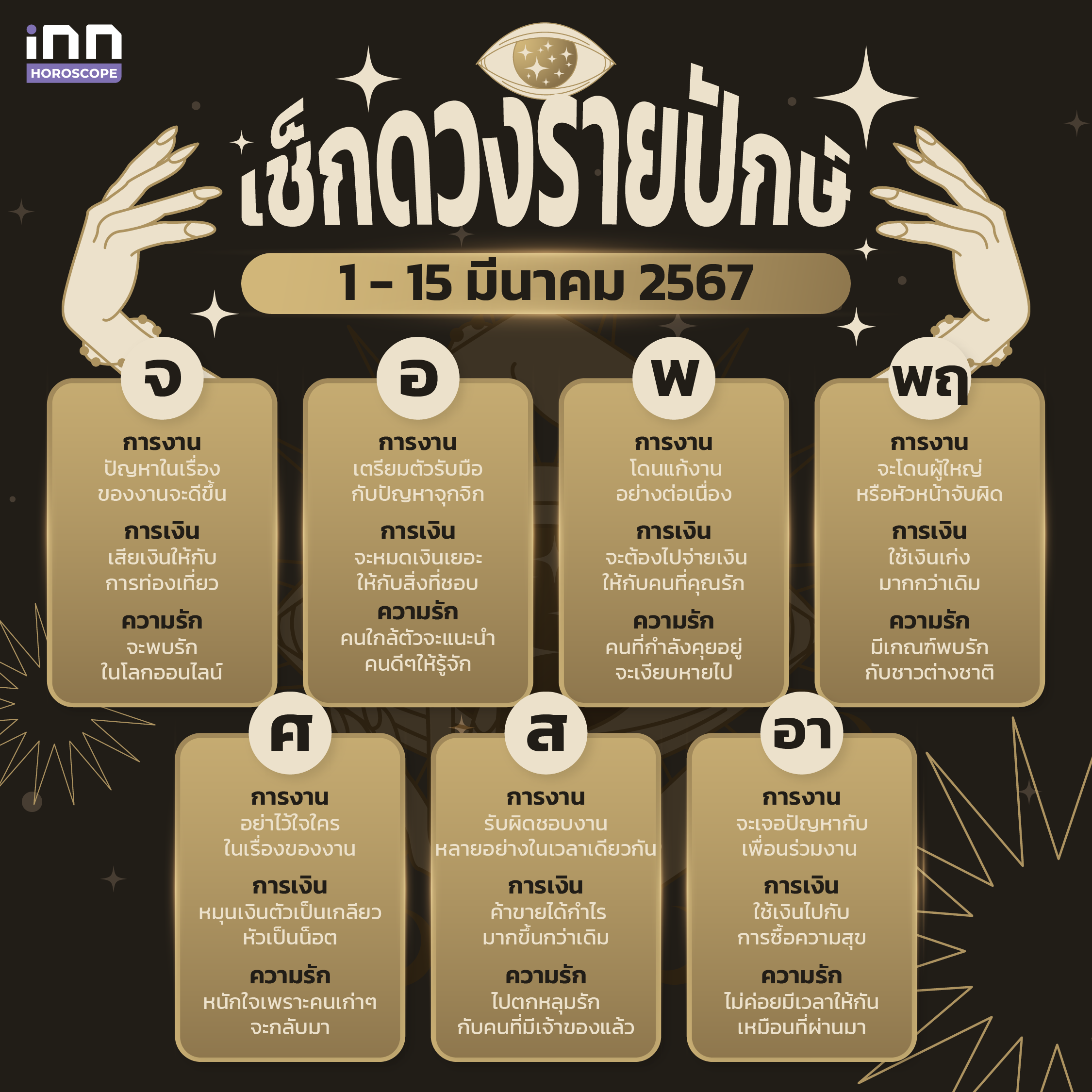 ดวงรายปักษ์ 1 - 15 มีนาคม 2567